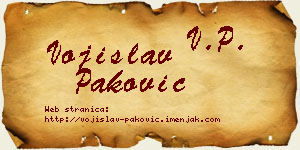 Vojislav Paković vizit kartica